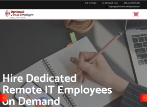 How optimalvirtualemployee.com looks like on a tablet such as an iPad.