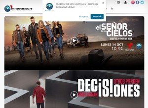 How optimovision.tv looks like on a tablet such as an iPad.