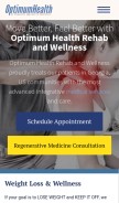 How optimumhealthrehab.com looks like on a mobile device such as an iPhone.