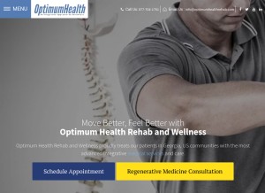 How optimumhealthrehab.com looks like on a tablet such as an iPad.