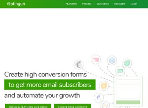 How optingun.com looks like on a tablet such as an iPad.