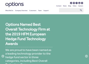 How options-it.com looks like on a tablet such as an iPad.