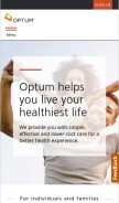 How optum.com looks like on a mobile device such as an iPhone.