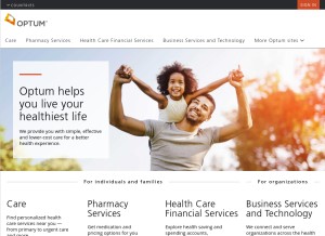 How optum.com looks like on a tablet such as an iPad.