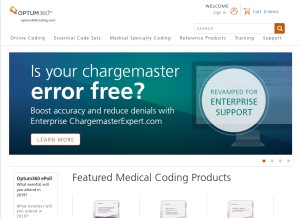 How optum360coding.com looks like on a tablet such as an iPad.