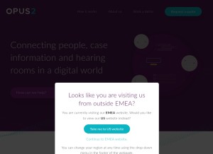 How opus2.com looks like on a tablet such as an iPad.