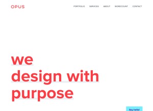 How opusdesign.us looks like on a tablet such as an iPad.