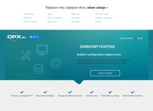 How opx.pl looks like on a tablet such as an iPad.