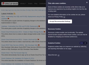 How oracle-base.com looks like on a tablet such as an iPad.