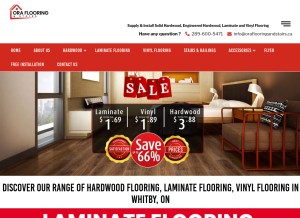 How oraflooringandstairs.ca looks like on a tablet such as an iPad.
