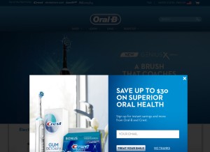 How oralb.com looks like on a tablet such as an iPad.