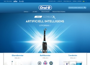 How oralb.se looks like on a tablet such as an iPad.