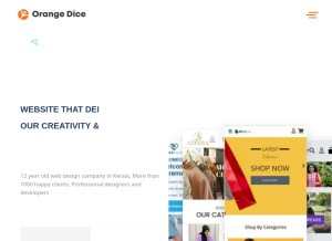 How orangedice.in looks like on a tablet such as an iPad.