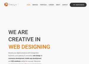 How orangedice.org looks like on a tablet such as an iPad.