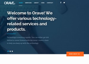 How orave.com looks like on a tablet such as an iPad.