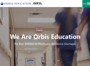 How orbiseducation.com looks like on a tablet such as an iPad.