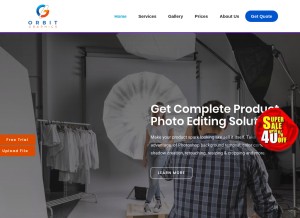 How orbitgraphics.com looks like on a tablet such as an iPad.