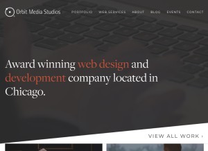 How orbitmedia.com looks like on a tablet such as an iPad.