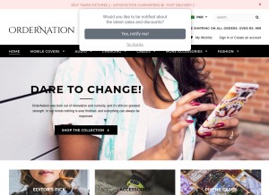 How ordernation.com looks like on a tablet such as an iPad.