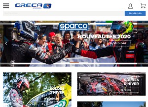 How oreca-store.com looks like on a tablet such as an iPad.