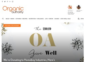 How organicauthority.com looks like on a tablet such as an iPad.