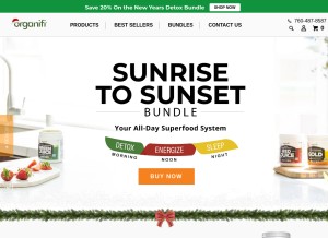 How organifi.com looks like on a tablet such as an iPad.