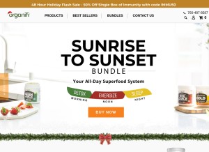 How organifishop.com looks like on a tablet such as an iPad.