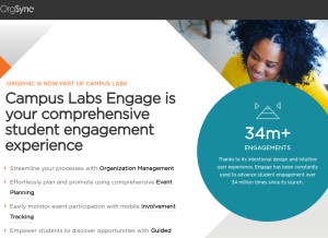 How orgsync.com looks like on a tablet such as an iPad.