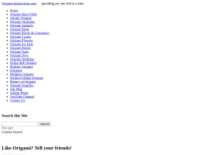 How origami-instructions.com looks like on a tablet such as an iPad.