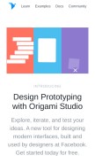 How origami.design looks like on a mobile device such as an iPhone.