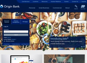 How origin.bank looks like on a tablet such as an iPad.
