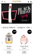 How origines-parfums.com looks like on a mobile device such as an iPhone.