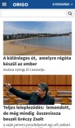How origo.hu looks like on a mobile device such as an iPhone.