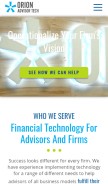 How orionadvisor.com looks like on a mobile device such as an iPhone.