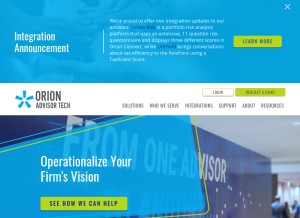 How orionadvisor.com looks like on a tablet such as an iPad.