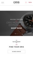 How oris.ch looks like on a mobile device such as an iPhone.