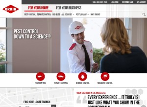 How orkin.com looks like on a tablet such as an iPad.