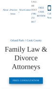 How orlandfamilylawyers.com looks like on a mobile device such as an iPhone.