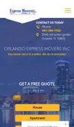 How orlandoexpressmovers.com looks like on a mobile device such as an iPhone.