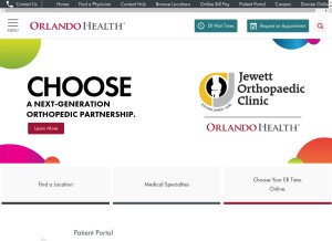 How orlandohealth.com looks like on a tablet such as an iPad.