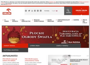 How orlen.pl looks like on a tablet such as an iPad.
