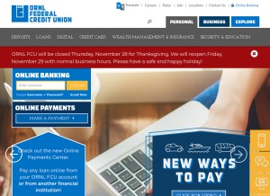 How ornlfcu.com looks like on a tablet such as an iPad.