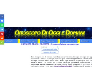 How oroscopodioggiedomani.it looks like on a tablet such as an iPad.