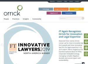 How orrick.com looks like on a tablet such as an iPad.