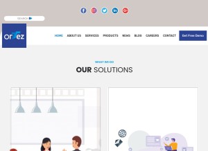 How ortezinfotech.in looks like on a tablet such as an iPad.