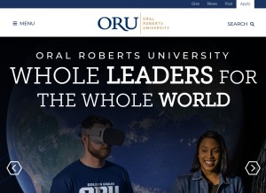 How oru.edu looks like on a tablet such as an iPad.