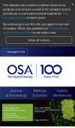 How osa.org looks like on a mobile device such as an iPhone.