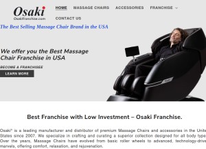 How osakifranchise.com looks like on a tablet such as an iPad.