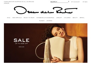 How oscardelarenta.com looks like on a tablet such as an iPad.