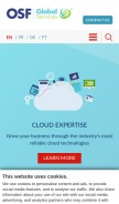 How osf-global.com looks like on a mobile device such as an iPhone.